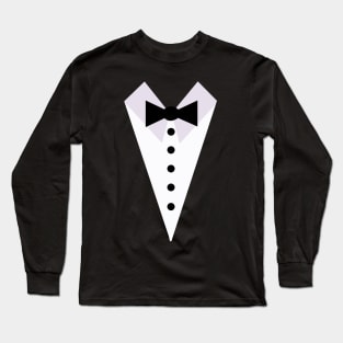 Man's jacket. Tuxedo. Weddind suit with bow tie. Long Sleeve T-Shirt